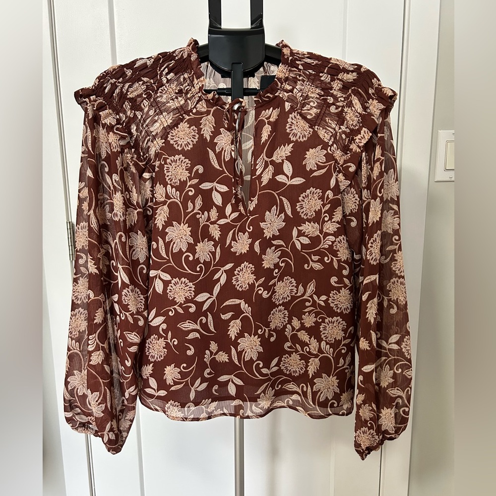 Women’s Mink Pink Floral Brown Blouse-size small